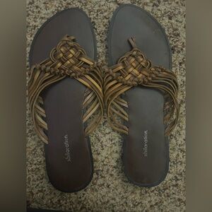 Xhilaration Women's Brown Woven Sandals